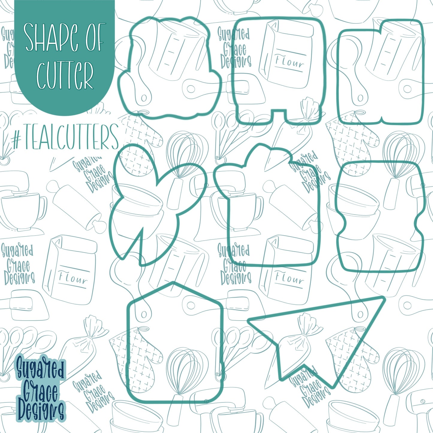 Back To School Mini Cookie Cutter Set with Matching Printable PNG Images for Edible Ink Printers Including Eddie
