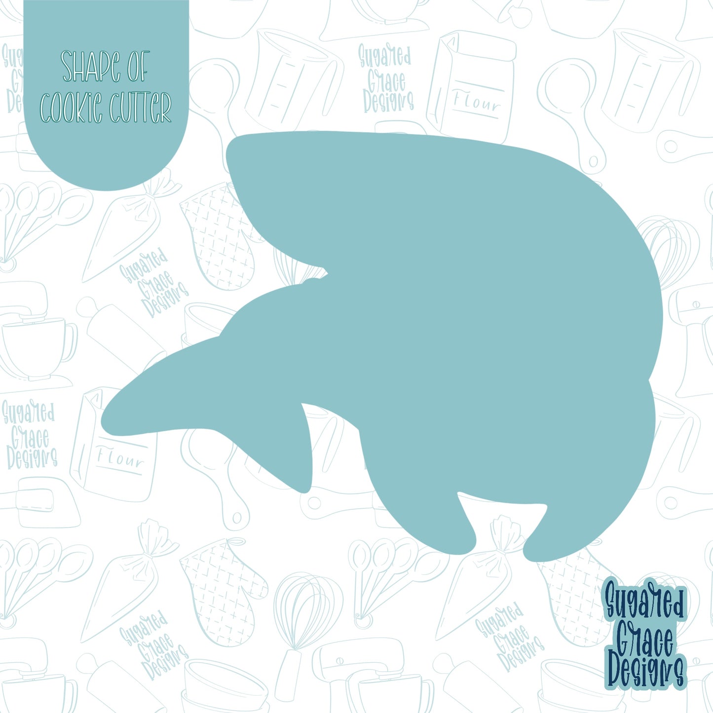 Shark Cookie Cutter STL Files for 3D Printing with Matching Printable PNG Images for Edible Ink Printers Including Eddie