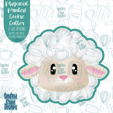 Sheep or Lamb Cookie Cutter with Matching Printable PNG Images for Edible Ink Printers Including Eddie