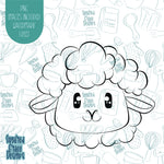 Sheep or Lamb Cookie Cutter with Matching Printable PNG Images for Edible Ink Printers Including Eddie