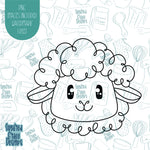 Sheep or Lamb Cookie Cutter with Matching Printable PNG Images for Edible Ink Printers Including Eddie