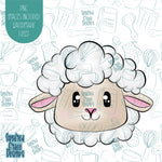 Sheep or Lamb Cookie Cutter with Matching Printable PNG Images for Edible Ink Printers Including Eddie