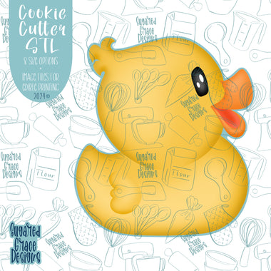 Side Profile Rubber Duck Cookie Cutter STL Files for 3D Printing with Matching Printable PNG Images for Edible Ink Printers Including Eddie
