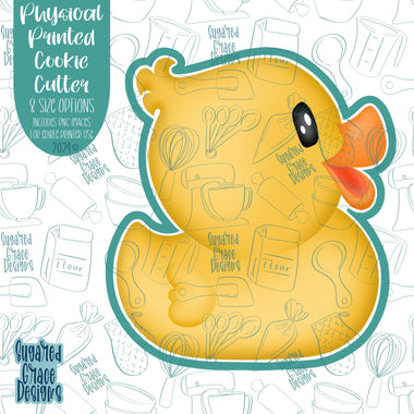 Side Profile Rubber Duck Cookie cutter with Matching Printable PNG Images for Edible Ink Printers Including Eddie