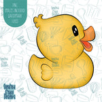 Side Profile Rubber Duck Cookie cutter with Matching Printable PNG Images for Edible Ink Printers Including Eddie