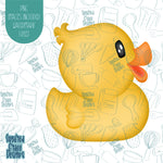 Side Profile Rubber Duck Cookie cutter with Matching Printable PNG Images for Edible Ink Printers Including Eddie