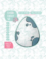 Simple Dinosaur Egg Cookie Cutter STL File with PNG Images to Match - For 3D Printing and Edible Ink Printers