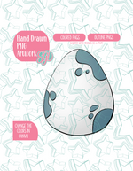 Simple Dinosaur Egg PNG Image Set for Edible Ink Printers - Hand Drawn Editable Graphics