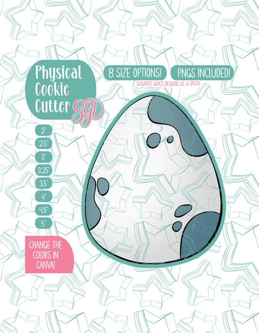 Simple Dinosaur Egg Cookie Cutter with PNG Images to Match - Hand Drawn Graphics for Edible Ink Printers