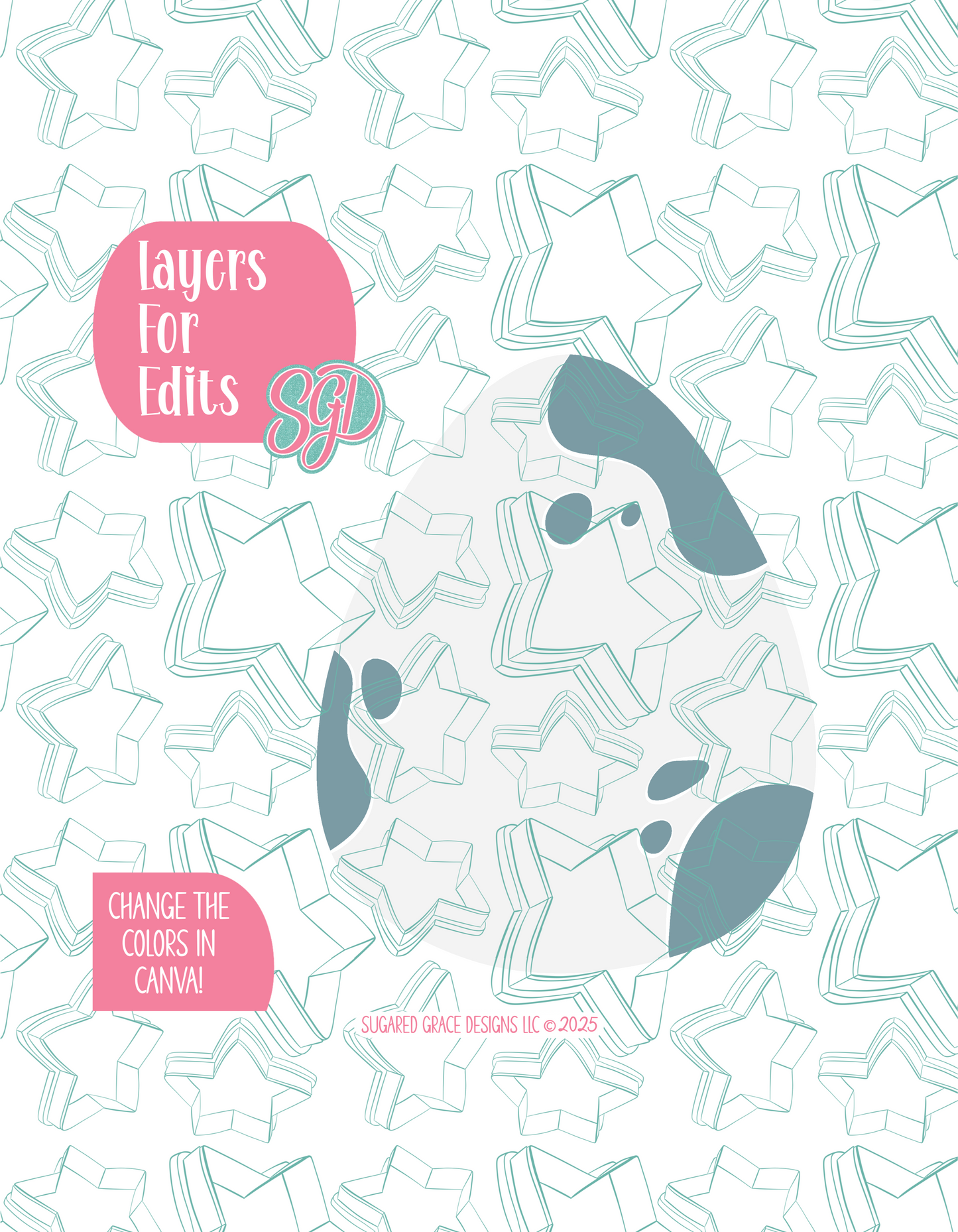 Simple Dinosaur Egg PNG Image Set for Edible Ink Printers - Hand Drawn Editable Graphics