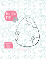 Simple Dinosaur Egg PNG Image Set for Edible Ink Printers - Hand Drawn Editable Graphics