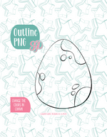 Simple Dinosaur Egg Cookie Cutter with PNG Images to Match - Hand Drawn Graphics for Edible Ink Printers