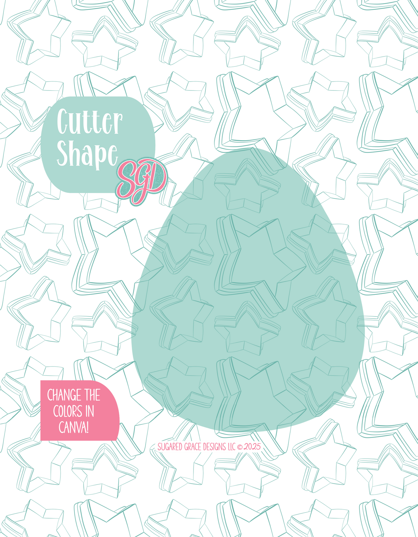 Simple Dinosaur Egg Cookie Cutter STL File with PNG Images to Match - For 3D Printing and Edible Ink Printers