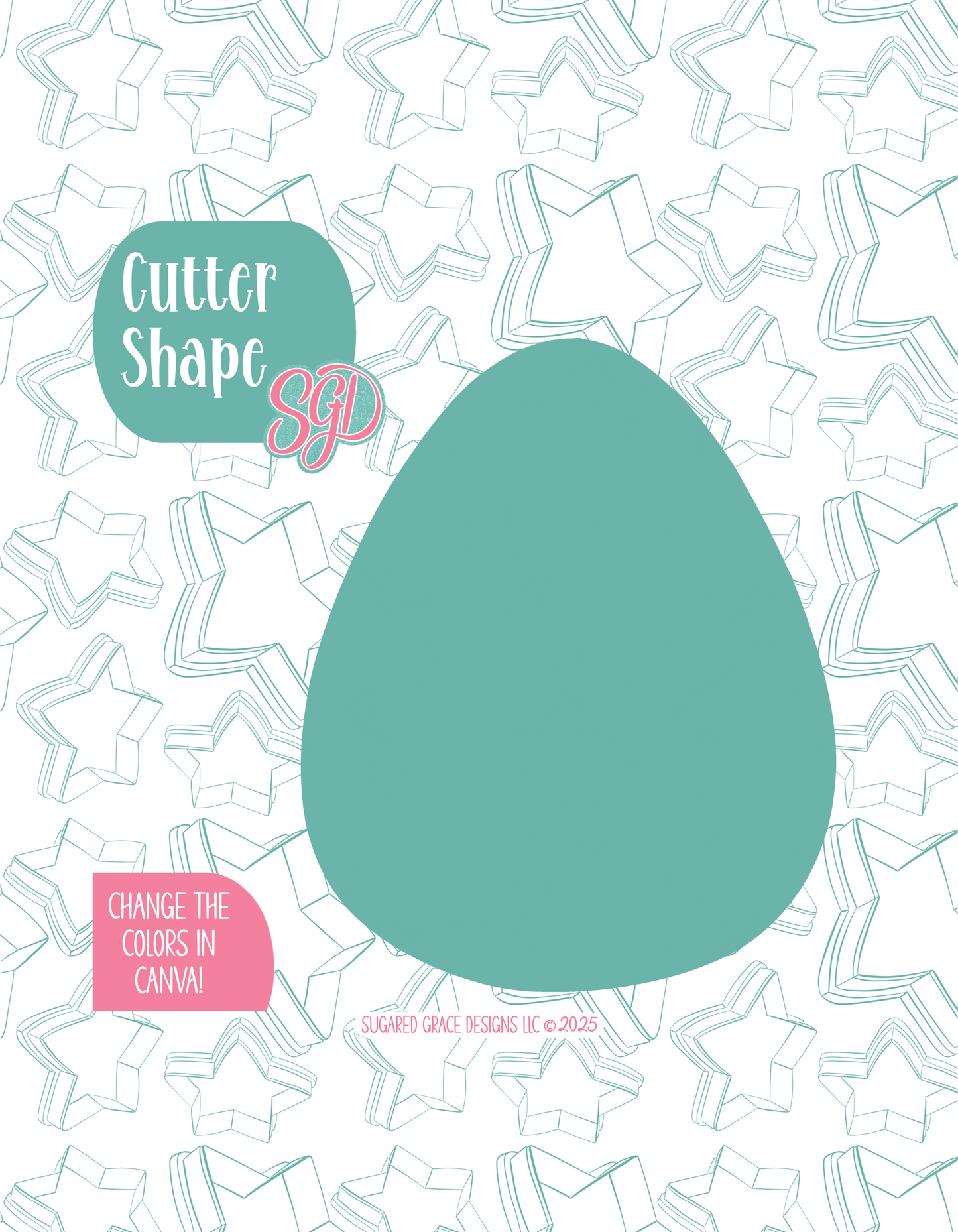 Simple Dinosaur Egg Cookie Cutter with PNG Images to Match - Hand Drawn Graphics for Edible Ink Printers