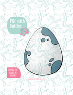 Simple Dinosaur Egg Cookie Cutter STL File with PNG Images to Match - For 3D Printing and Edible Ink Printers