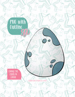 Simple Dinosaur Egg Cookie Cutter with PNG Images to Match - Hand Drawn Graphics for Edible Ink Printers