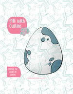 Simple Dinosaur Egg PNG Image Set for Edible Ink Printers - Hand Drawn Editable Graphics