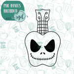 Skeleton Guitar Cookie Cutter with Matching Printable PNG Images for Edible Ink Printers Including Eddie