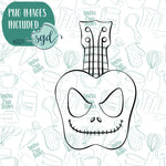 Skeleton Guitar Cookie Cutter with Matching Printable PNG Images for Edible Ink Printers Including Eddie