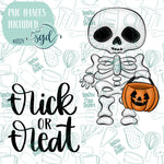 Trick or Treat Skeleton Cookie Cutter STL Files Set of 2 with PNG Images to Match - For 3D Printing and Edible Ink Printers