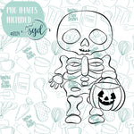 Trick or Treat Skeleton Cookie Cutter STL Files with PNG Images to Match - For 3D Printing and Edible Ink Printers