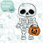 Trick or Treat Skeleton Cookie Cutter STL Files with PNG Images to Match - For 3D Printing and Edible Ink Printers