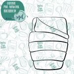 Sleeping Bag Cookie Cutter with PNG Images to Match - Hand Drawn Graphics for Edible Ink Printers