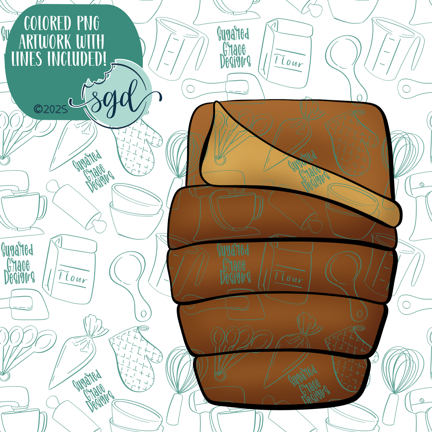 Sleeping Bag Cookie Cutter with PNG Images to Match - Hand Drawn Graphics for Edible Ink Printers