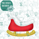 Santa Sleigh Cookie Cutter with PNG Images to Match - Hand Drawn Graphics for Edible Ink Printers - Christmas Cookie Ideas for Bakers