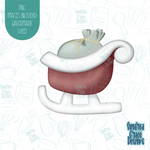 Santa’s Sleigh Cookie Cutter with png images for edible ink printers including Eddie