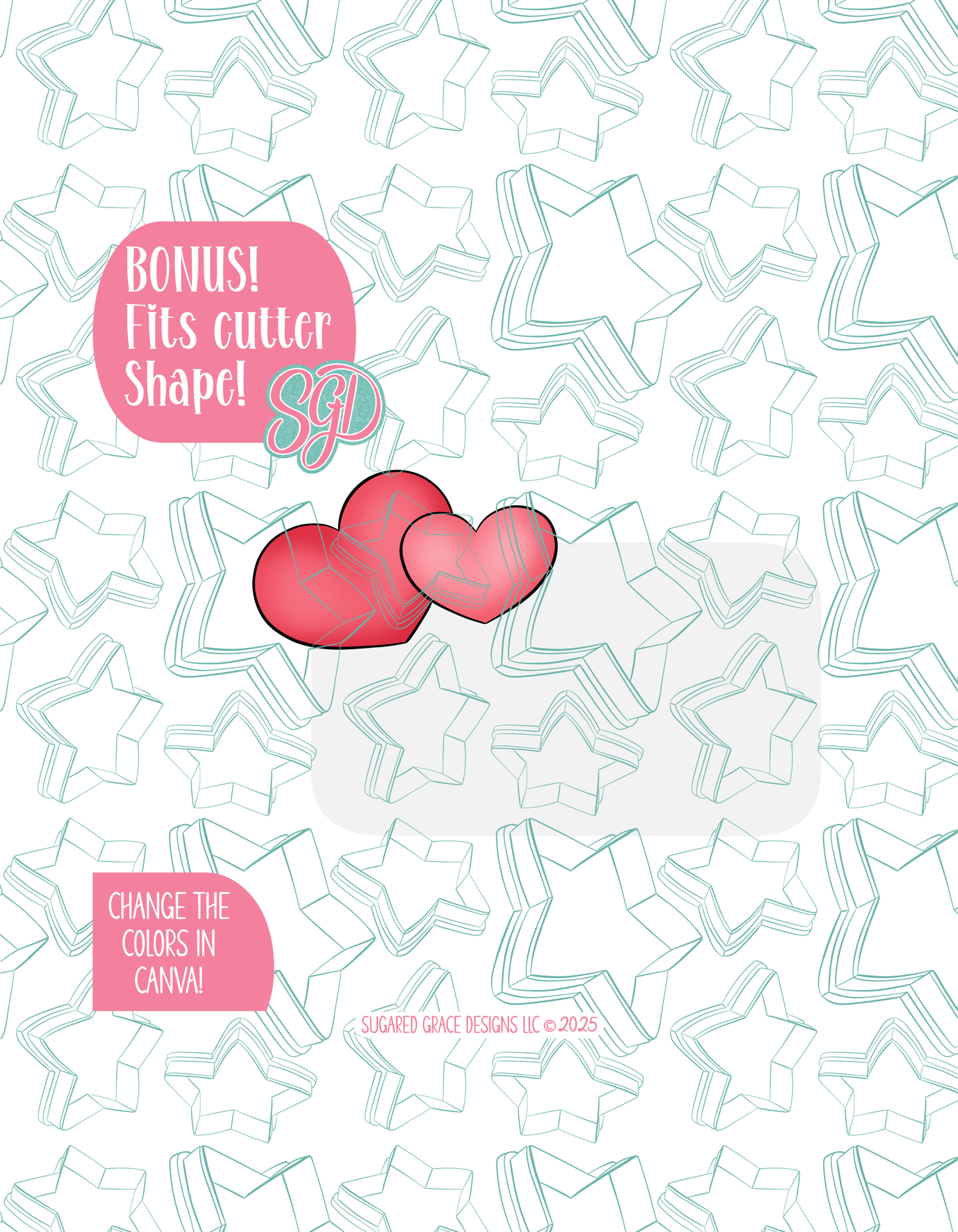 Anti Valentines Day Heart Plaque Cookie Cutter with matching PNG