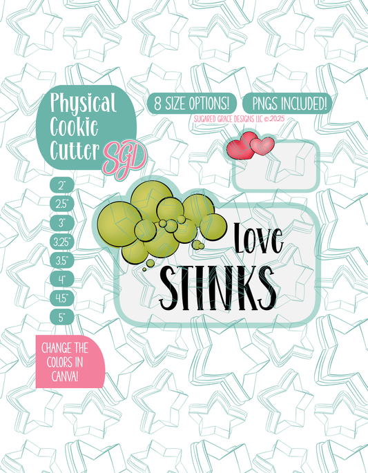 Anti Valentines Day Heart Plaque Cookie Cutter with matching PNG