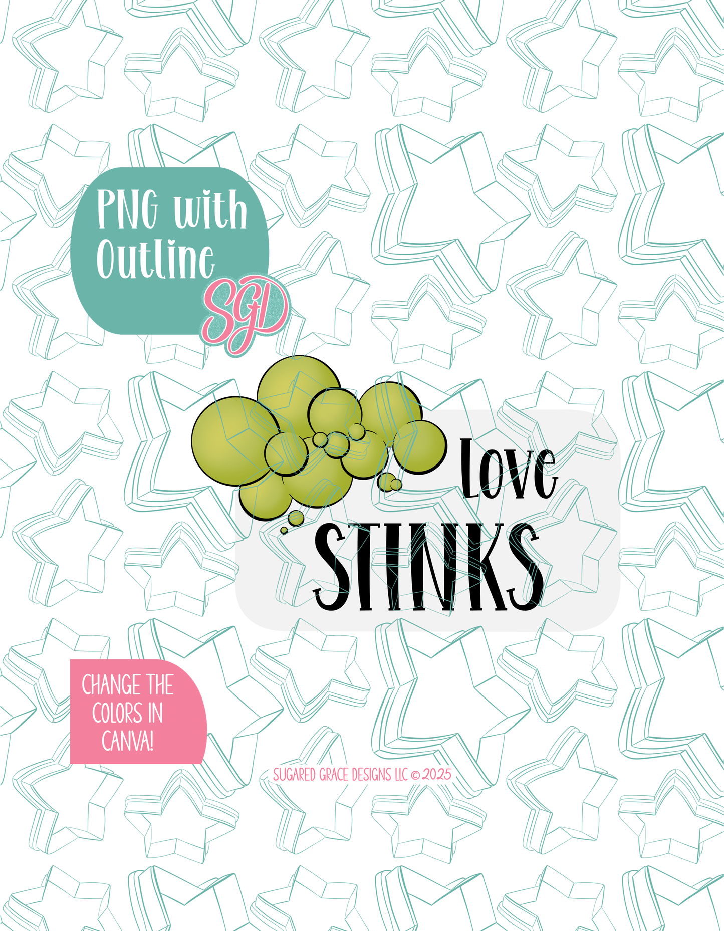 Anti Valentines Day Heart Plaque Cookie Cutter with matching PNG