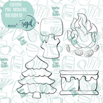 S'more Cookie Cutter STL File Set of 4 with PNG Images to Match - For 3D Printing and Edible Ink Printers