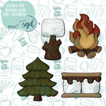S'more Cookie Cutter STL File Set of 4 with PNG Images to Match - For 3D Printing and Edible Ink Printers