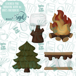 S'more Cookie Cutter STL File Set of 4 with PNG Images to Match - For 3D Printing and Edible Ink Printers