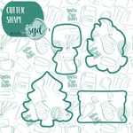 S'more Cookie Cutter Set of 4 with PNG Images to Match - Hand Drawn Graphics for Edible Ink Printers