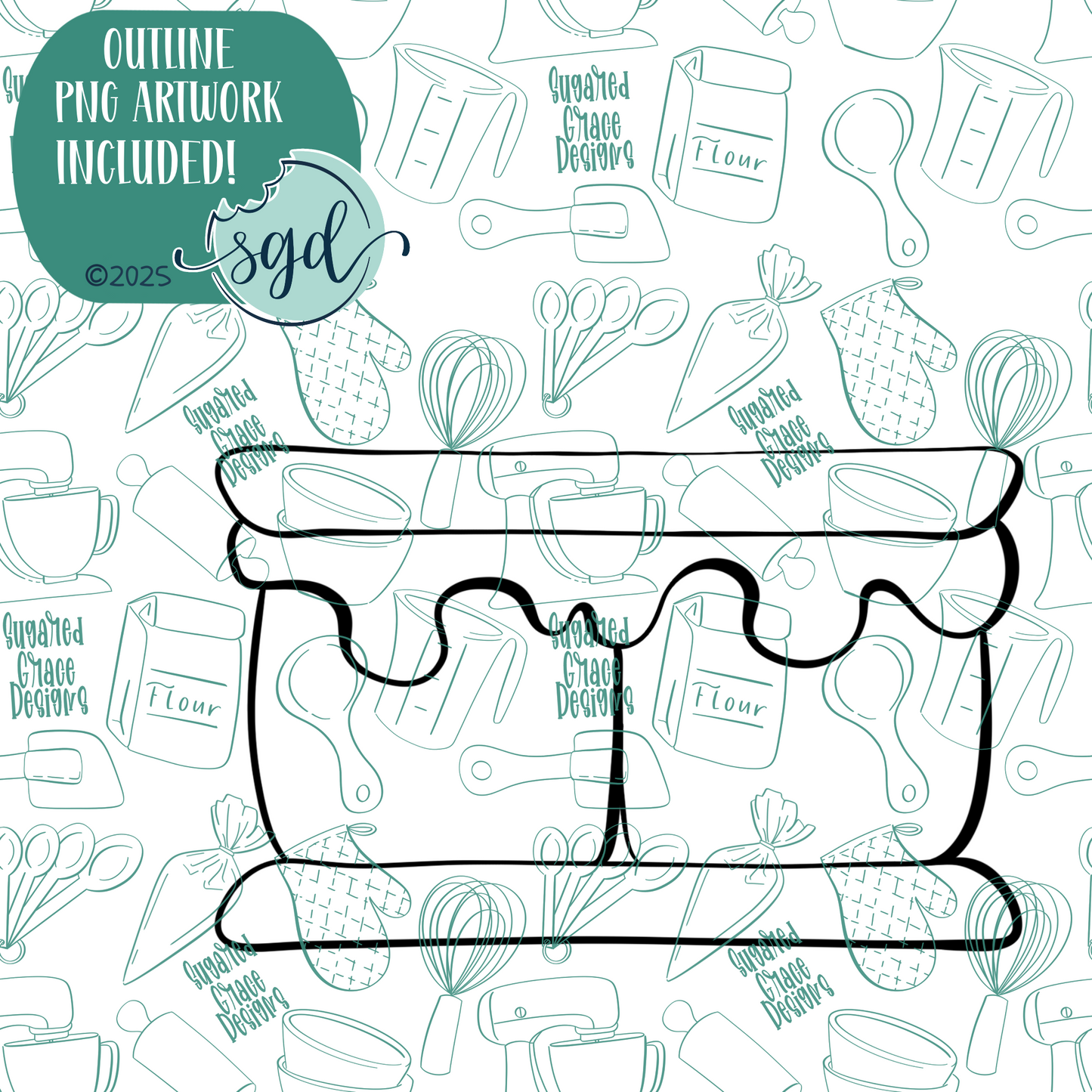 Smore Cookie Cutter with PNG Images to Match - Hand Drawn Graphics for Edible Ink Printers
