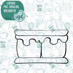 Smore Cookie Cutter with PNG Images to Match - Hand Drawn Graphics for Edible Ink Printers