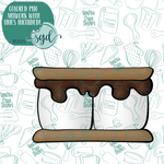 Smore Cookie Cutter with PNG Images to Match - Hand Drawn Graphics for Edible Ink Printers