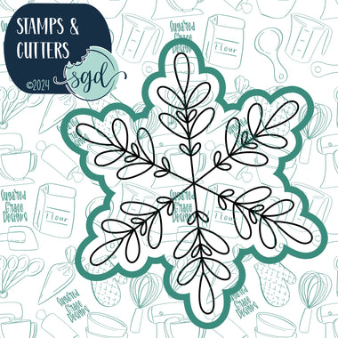 Snowflake Cookie Cutter and Stamp for Fondant Decorating and Cake Toppers