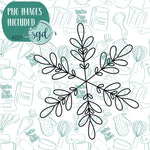 Winter Snowflake Cookie Cutter with PNG Images to Match - Hand Drawn Graphics for Edible Ink Printers