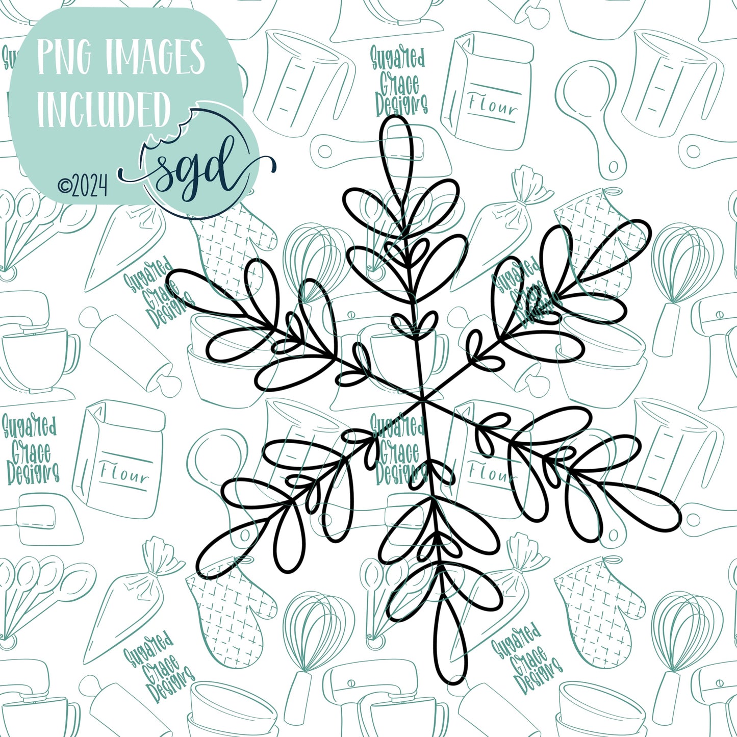 Snowflake Cookie Cutter STL Files with PNG Images to match - For 3D Printing and Edible Ink Printers