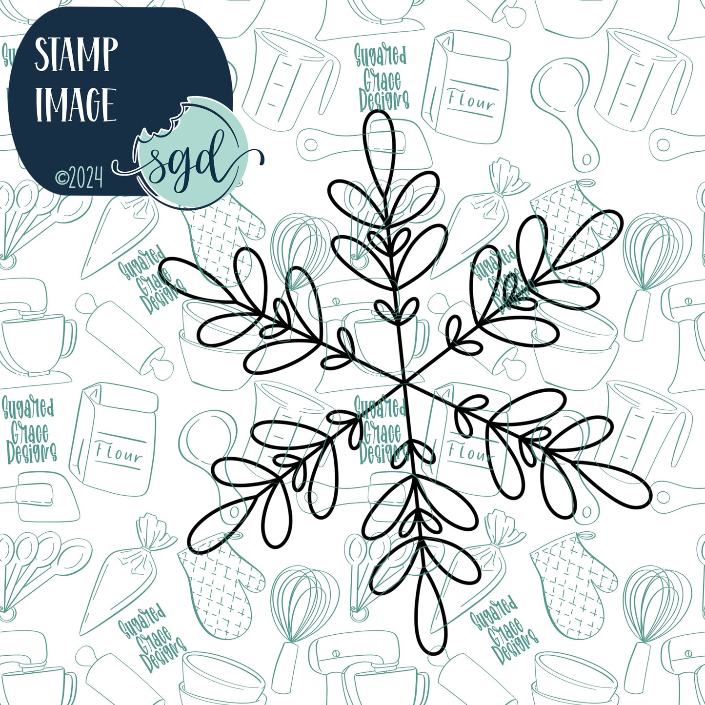 Snowflake Cookie Cutter and Stamp for Fondant Decorating and Cake Toppers