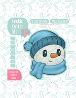 Winter Snowman Cookie Cutter STL File with PNG Images to Match - For 3D Printing and Edible Ink Printers