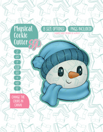Winter Snowman Cookie Cutter with PNG Images to Match - Hand Drawn Graphics for Edible Ink Printers