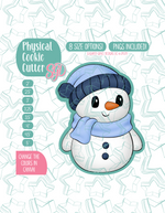 Full Body Snowman Cookie Cutter with PNG Images to Match - Hand Drawn Graphics for Edible Ink Printers