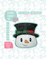 Christmas Snowman Cookie Cutter STL File with PNG Images to Match - For 3D Printing and Edible Ink Printers