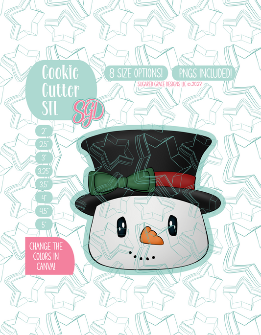 Christmas Snowman Cookie Cutter STL File with PNG Images to Match - For 3D Printing and Edible Ink Printers