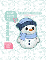 Full Body Snowman Cookie Cutter STL File with PNG Images to Match - For 3D Printing and Edible Ink Printers